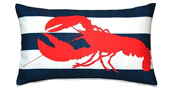 Pillow Decor Red Lobster Nautical Throw Pillow 12x20 Amazon Ca