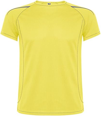 Men's Sport T-Shirt With Reflection Strips - Soccer Tennis Sportswear - Fluorescent Yellow Size: XXL