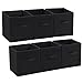SONGMICS Storage Bins Cubes Baskets Containers with Dual Non-woven Handles for Home Closet Bedroom Drawers Organizers, Flodable, Black, Set of 6 UROB26H