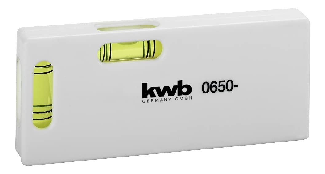 kwb 100mm Mini Spirit Level with Horizontal and Vertical Vials, Portable, White
