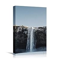 Canvas Wall Art Mountain Waterfalls Landscape Multicolor Photography Relax/Calm Traditional Waterfall - 12x18 inches