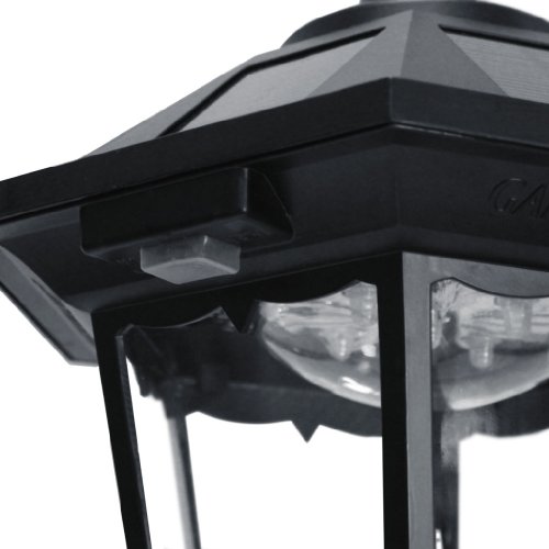 Gama Sonic GS-99F-L Windsor Lamp Outdoor Solar Light Fixture, 3" Post-Fitter Mount, Bright White LED, Black