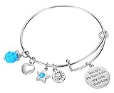 NaNa Chic Jewelry You are my sunshine, my only sunshine Women Pendant Expandable Wire Bangle Adjustable Birthstone Bracelet, July, B001-007
