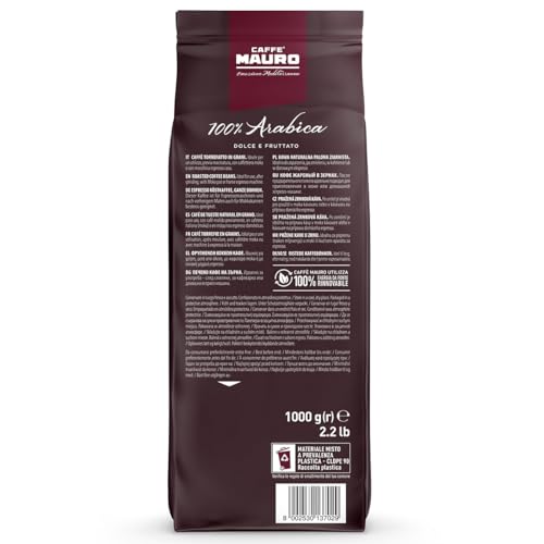 Caffè Mauro Torrefazione – Kaffeebohnen – 1 kg – 100% Arabica Mischung – mittlere Röstung – Intensität 5/10 – hergestellt in Italien – 1kg Packung 2