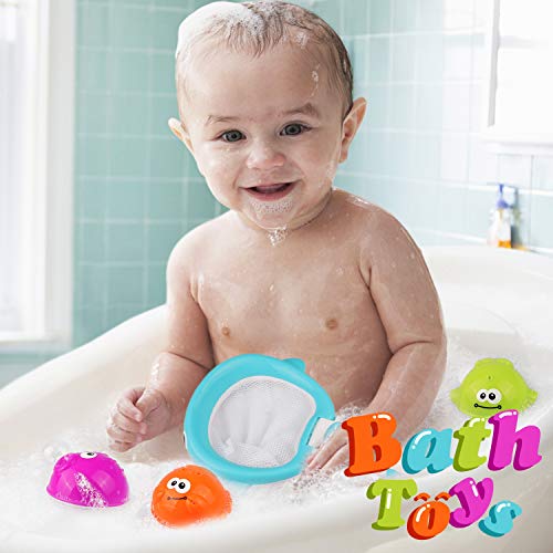 FittiDoll Bath Toy Hoop Basketball Bath Toy Bathtub Shooting Game for Toddlers Boys and Girls
