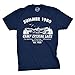 Crazy Dog Men's T Shirt Camp Crystal Lake 1980 Spooky Halloween Horror Movie Slasher Jason Shirt Flick Film Buff 80's Movie Graphic Novelty Tee (Heather Navy) - L