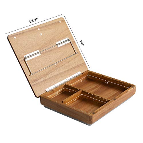 Rossie Home Acacia Wood Easel Lap Desk with Storage Natural Style