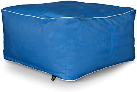 Hip Chik Chairs Large Sunbrella Bean Bag Ottoman, Square, Pacific Blue