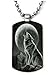 Interway Trading Howling Wolf Style2 Color Dog tag Necklace Pendant 24 inch Stainless Steel Chain Giftpouch and Keyring