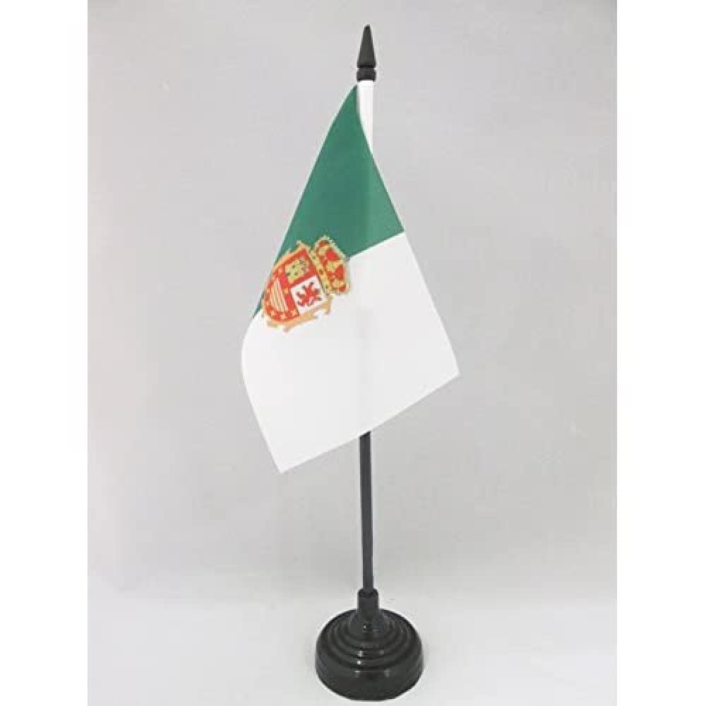 AZ FLAG - Fuerteventura Table Flag 4'' x 6'' - Fuerteventura Office Mini Banner 100% Polyester 15 x 10 cm - Mini Desk Flag with 10'' Pole and Black Plastic Base