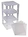 Strictly Briks Stackable Clear Baseplates - Compatible with Lego & Major Brands - 6x6 in, Set of 4 Plates & 30 Stackers - Clear Baseplate Bricks for Builds & Displays