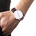Aurora Men's Casual Business Analog Quartz Waterproof Wrist Watch with Light Brown Leather Band-Silver