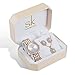 Women Quartz Wrist Watches with Rose Gold Earring and Necklace 3 Sets for Christmas Gifts (0011 Set)