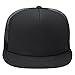 OTTO SNAP Round Flat Visor High Crown Mesh Back 5 Panel Trucker Snapback - Black