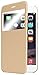 PASONOMI iPhone 6 Plus Case, [Smart Window View] Apple iPhone 6 Plus Folio Wallet Case - Slim Flip Leather Case for Apple iPhone 6+ iPhone Plus 5.5 Inch Smartphone (Golden)