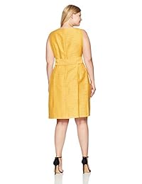 Anne Klein - Vestido para mujer, talla grande, con sombra maciza, ajuste a rayas