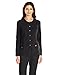 Dickies Women's Xtreme Stretch Crew Neck Snap Front Warm-Up Jacket, Black, Large