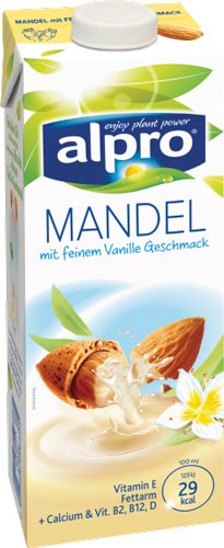 8x Alpro - Mandel Drink mit Vanillegeschmack - 1000ml