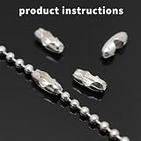 Siqian 12Pcs Blind Chain Connectors Stainless Steel 4.5mm Bead Chain view 3