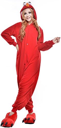 Unisex Pyjamas Kigurumi Halloween Party Onesie Costume (M, Red)