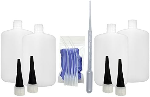 Hero Glue Extra Supplies - Empty Glue Applicator Bottles for Instant Adhesive Refilling, Nozzles and Caps, Craft Precision Tips and Nitrile Gloves, DIY Crafts (4x)