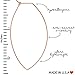 Humble Chic Geometric Marquise Threader Hoops - Hypoallergenic Rose Gold Plated Medium Hoop Earrings for Women, Lightweight Oval Leaf Elliptical Loop Statement Drop Dangles, 2.3