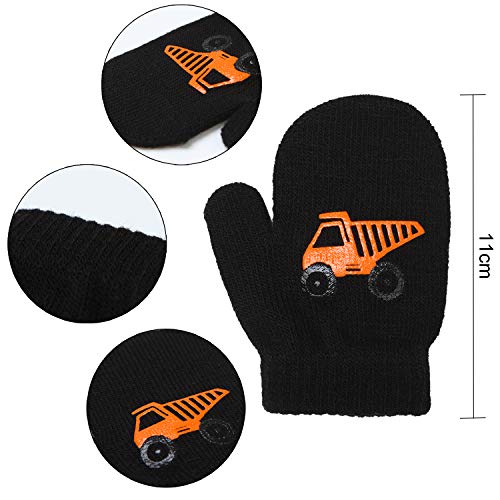 Coobey 6 Pairs Toddler Magic Stretch Mittens Winter Unisex Baby Knitted Gloves Mittens (Mixed Color I, 1-3 Years)