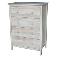 International Concepts Chest with 4 Drawers, Unfinished