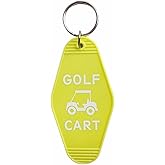 Jgrprlq Golf Cart Keychain Plastic Retro Motel Golf Cart Key Chain for Women Men