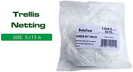 Garden Netting Plant Netting Trellis Netting 5x15ft White (Support for Climbing,Fruits,Vegetables and Flowers) (5x15ft)