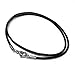 Loralyn Designs Black Leather Necklace (2mm) with Stainless Steel Clasps (14-30 Inch)