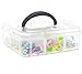 Juvale 3-Tier Bead Organizer Box - 6x6x5 In, Clear Plastic Container with Dividers - Adjustable Sections for Bead Storage & Earring Storage - Craft Container & Jewelry Box Organizer