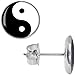 Black White Yin Yang Stud Earrings