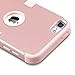ULAK iPod Touch 7 Case, 3 in 1 Hard PC Case with Shockproof Silicone Interior Heavy Duty High Impact Dual Layer Protective Case for Apple iPod Touch 7th/6th/5th Generation (Pink)