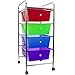 Sorbus 4 Drawer Organizer Rolling Cart -Features Storage Bins on Wheels-Great Organizer Cart for Home, Office, Classroom, Teaching Supplies and More (Multi-Color)