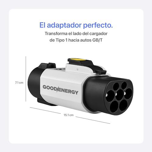 GOOD ENERGY Adaptador de Carga EV Tipo 1 (Cargador) a GB/T (Auto) | Auto con Puerto GB/T AC en Cargadores Tipo 1 | Solo AC 32 A 7.4 kW | Factura CFDI 4.0