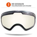 ZIONOR 12 Colors Snowmobile Snowboard Skate Ski Goggles with Detachable Lens and Wide Angle Double Lens Anti-fog Big Spherical Professional Unisex Multicolor Lagopus X (Dark Brown VLT 14%)