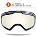 ZIONOR 12 Colors Snowmobile Snowboard Skate Ski Goggles with Detachable Lens and Wide Angle Double Lens Anti-fog Big Spherical Professional Unisex Multicolor Lagopus X (Dark Brown VLT 14%)