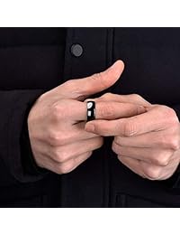 Anillo de boda de tungsteno pulido, con tres llaves, 0.079 in, 0.157 in, 0.236 in, 0.315 in, para mujer