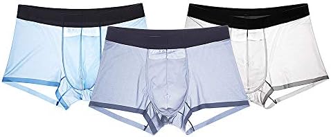 Digital baby Men's Underwear Ice Silk Boxer Brief Sexy See-Through Transparent Briefs