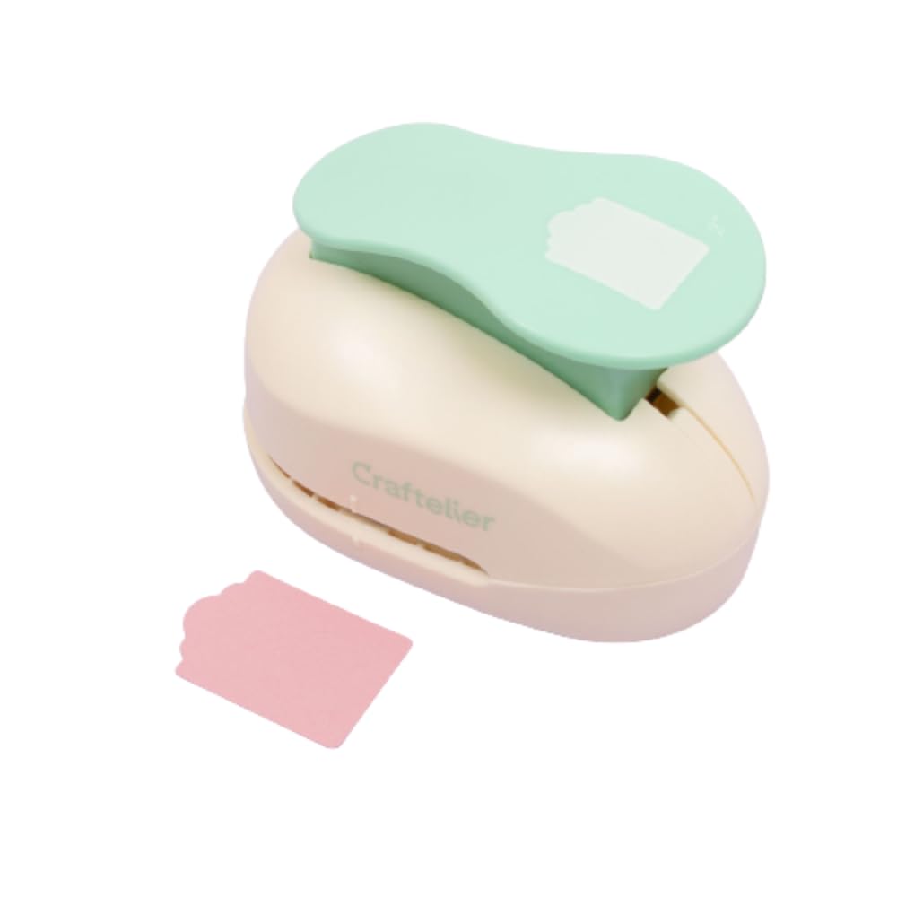 Craftelier - Label Punch with Scalloped Special for Scrapbooking and Crafts | Push Lever for Tags on Paper and Card