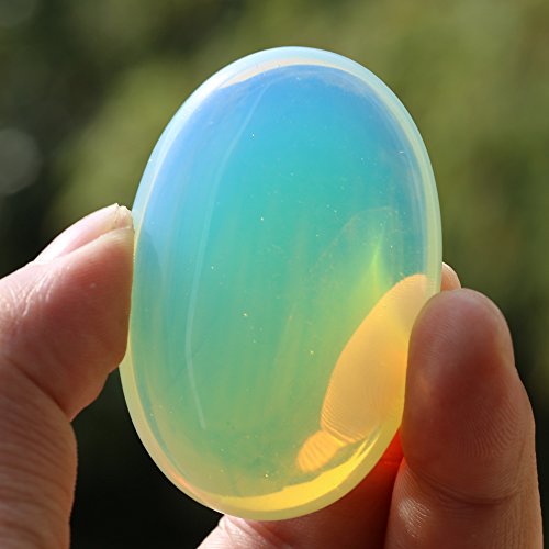 Hongjintian Opal Crystal Healing Oval Plam Stone Gemstone Therapy Smooth Soap Shape Stone