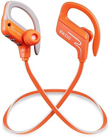 Bluetooth Wireless Headset Sports, LNGOOR In EAR Sweatproof Earbuds Stereo Bass Noise Isolation Mic - Orange