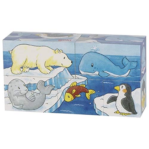 Goki Würfelpuzzle Tiermotive Safari und Arktis – Bild 4