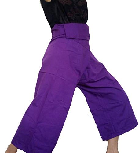 Plus Size Man and Women Thai Fisherman Jumbo Wrap Pants, Purple, 51" Waist