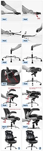 VIVA OFFICE Bonded Leather Executive Chair High Back with Flip-Up Arms - Thumbnail 6