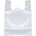 Lemecoo Large Plastic T-Shirt Bags with Handles, 100 Count 21 Inch x 13.7 Inch Grocery Shopping Bags, Heavy Duty Grocery Bags for Merchandise Retail, Small Business and Home Use