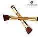 Fashion Base® Professional Double-Sided Eco-friendly Bamboo Handle Face & Body Flat and Angled Foundation Concealer Contour Buffing Brush