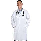 DR Uniforms Cotton Lab Coat - Unisex White Long Coat for Students and Doctors