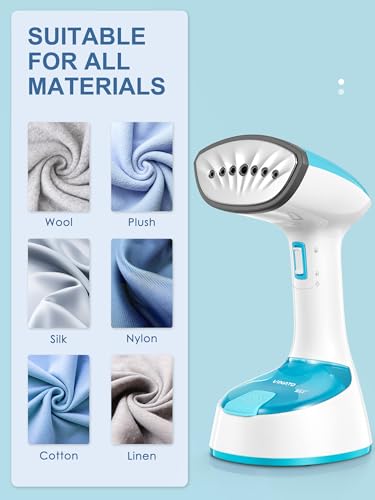 VINATO Garment Steamer, 1300 Watt Steamer, Vertical and Horizontal Iron, Fast Heating, Fast Elimination of Wrinkles, Ideal for Travel and Home